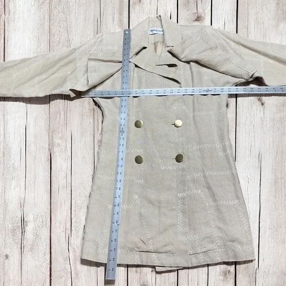 Vintage PATRICK KELLY Women’s 100% Linen Beige Jacket ~ Size 38 ~ MUSEUM WORTHY